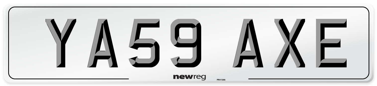 YA59 AXE Number Plate from New Reg